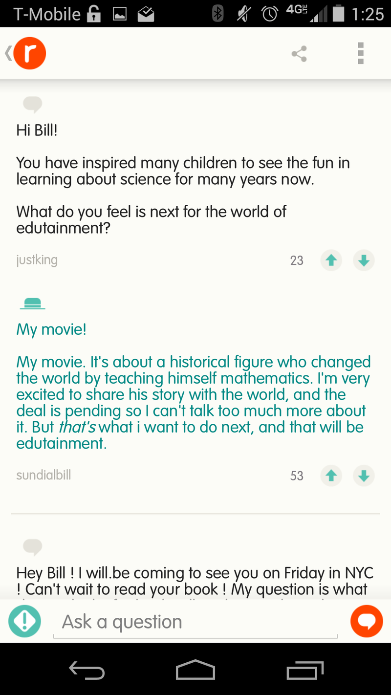 Illustration for article titled Billy Nye (the Science Guy) is doing an AMA right now on reddit